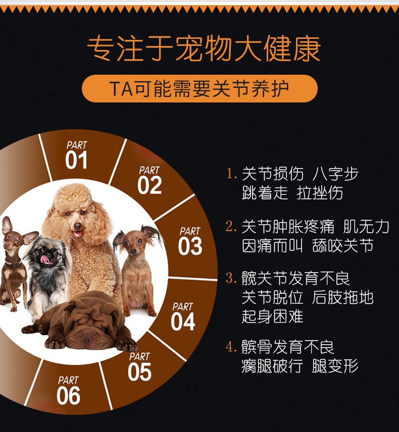 贝恩趣壮骨粉软骨素犬钙粉狗术后修复髌骨髋关节犬猫通用300g